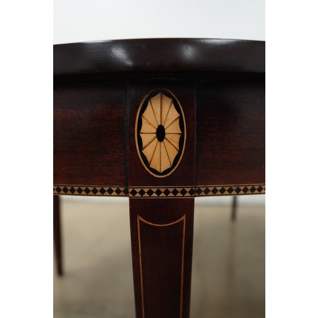Vintage Stickley Federal Style Inlaid Mahogany Dining Room Table For Sale - Image 14 of 18