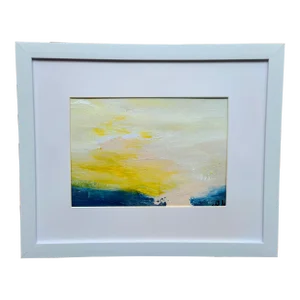 "October Shores" Coastal Landscape Original Abstract Painting by KR Moehr, Framed