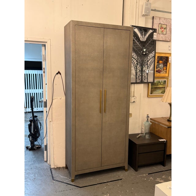 Restoration Hardware Graydon Shagreen Cabinet For Sale - Image 13 of 13