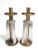 1950s Vintage Machine Age Mid-Century Aluminum and Brass Candle Holders- a Pair For Sale - Image 5 of 10