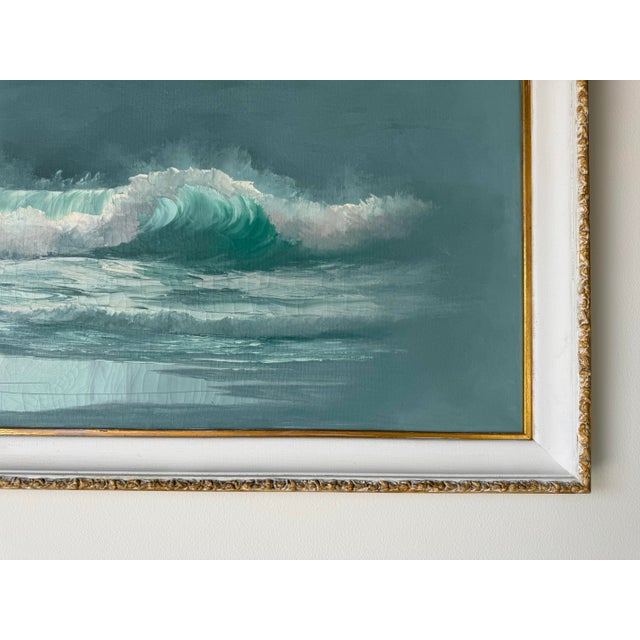 1970's Julie Gregrory Seascape Oil on Canvas Painting, Framed For Sale - Image 9 of 12