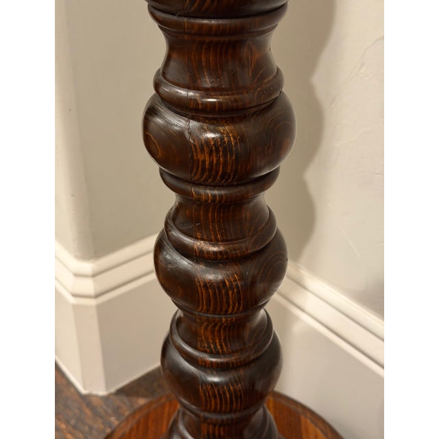 Early 20th Century Vintage Monumental Bobbin-Turned Wood Display Pedestal or Plant Stand, 37.5” For Sale - Image 5 of 18