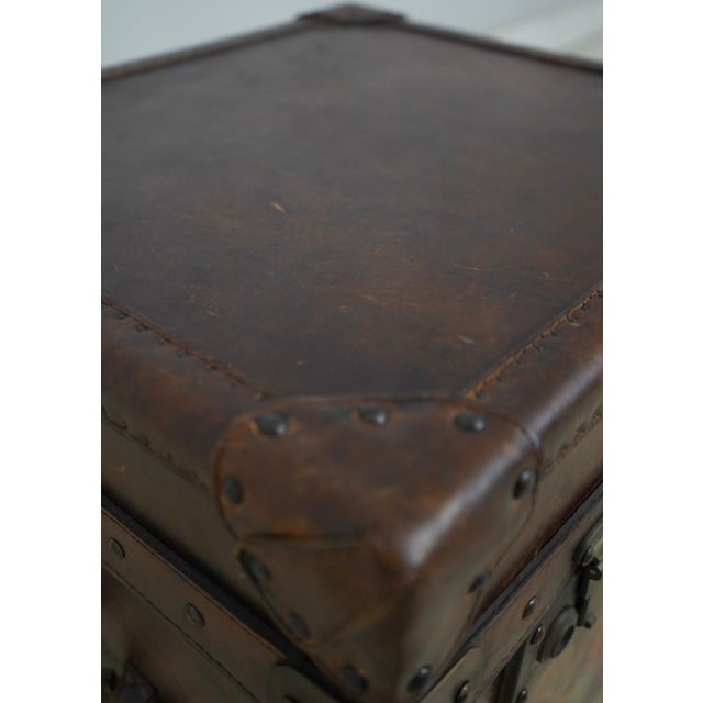 Theodore Alexander Leather Wrapped Lidded Box End Table For Sale - Image 10 of 16