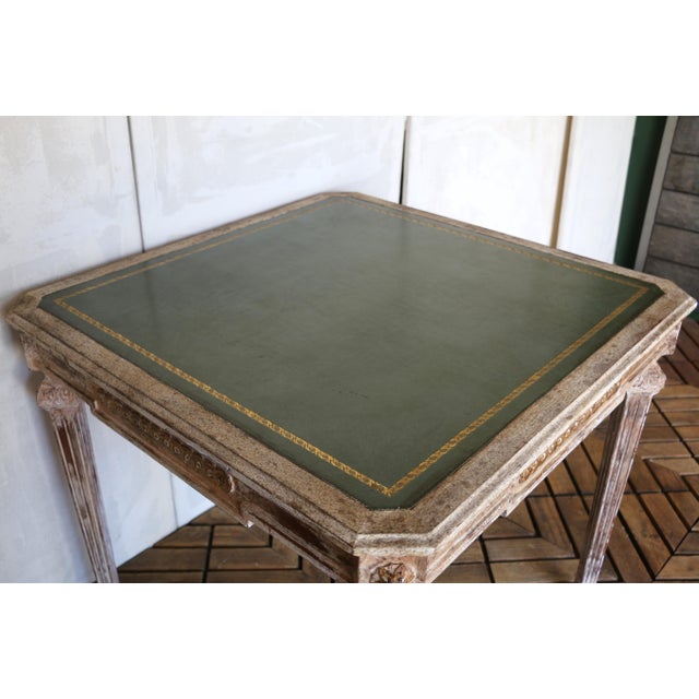 Wood 1930s Italian Neoclassical Leather-Top Game Table / Center Table For Sale - Image 7 of 18