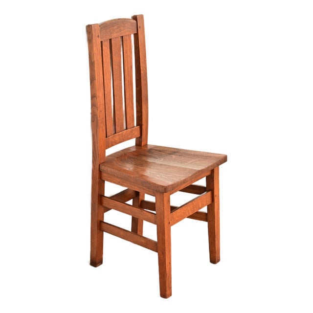 Stickley Brothers Antique Mission Oak Arts & Crafts Side Chair or Desk Chair, Circa 1910 For Sale