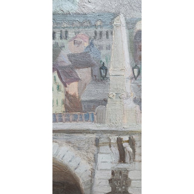 Marcel Ducret, Landscape at the Bridge, 1950s, Oil & Wood For Sale - Image 6 of 11