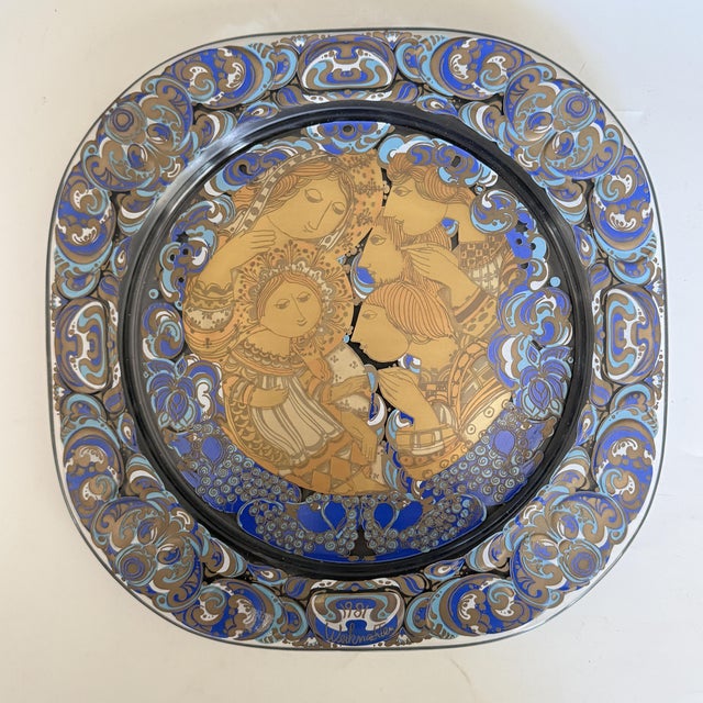 Modern Adoration of the Shepherds Christmas Plate in Glass by Björn Wiinblad for Rosenthal Studio Line, 1981 For Sale - Image 3 of 7