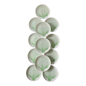 Fitz and Floyd Green Seashell Plates - Set of 12