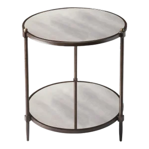 Peninsula Mirrored Accent Table, Gray
