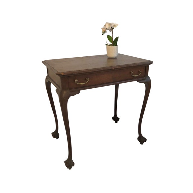 They do not come much better quality than this - This is an antique ball and claw side table, stand or small desk. Table...