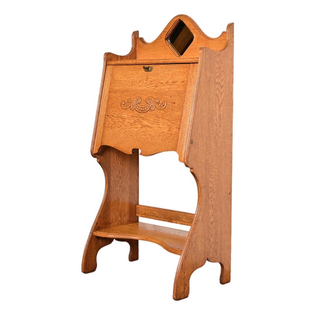 Stickley Brothers Style Antique Mission Oak Arts & Crafts Drop Front Secretary Desk, Circa 1900 For Sale