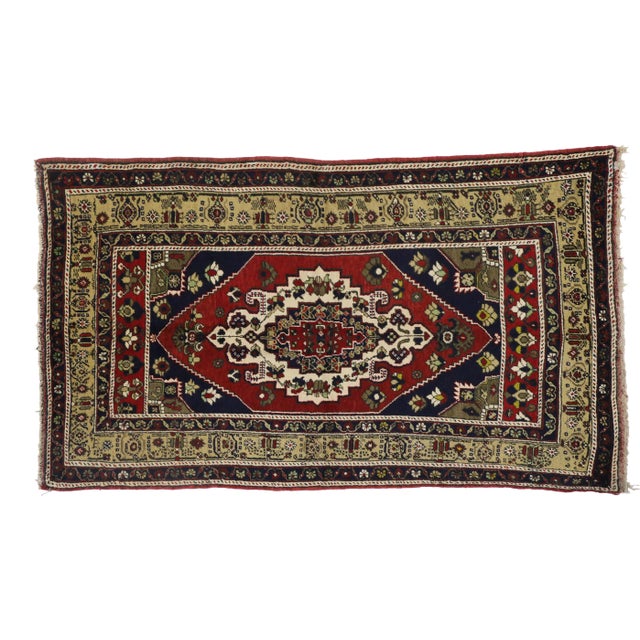 Vintage Turkish Oushak Area Rug - 04'08 X 08'01 For Sale