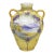 Antique Nippon Hand Painted Porcelain Moriage Mountain Scene Small Yellow Vase For Sale