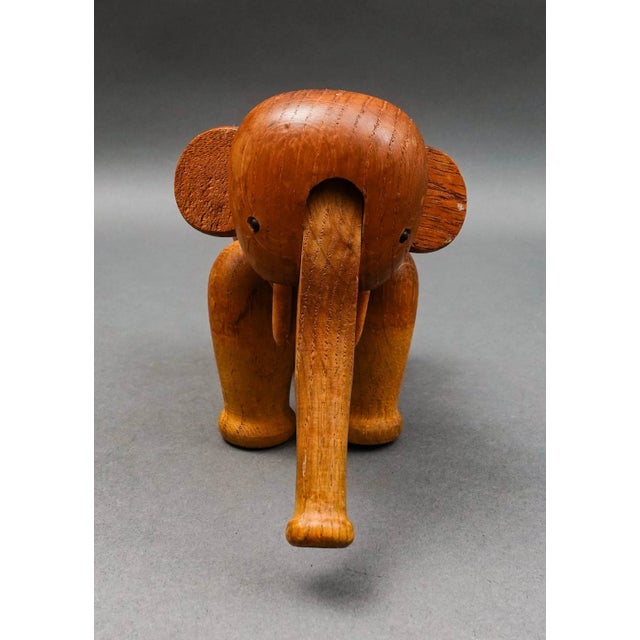 Mid-Century Modern Kay Bojesen Denmark Vintage Mid Century Articulated Wood Teak Elephant Figurine For Sale - Image 3 of 9
