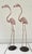 French Zinc Painted Pair of Flamingo Ornaments For Sale In Miami - Image 6 of 7