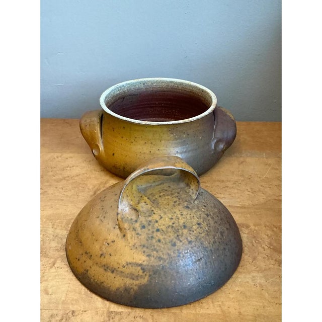 Ceramic Vintage Studio Pottery Lidded Bowl For Sale - Image 7 of 12