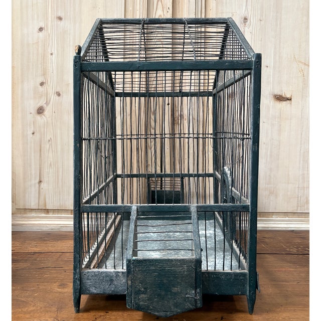 Blue 19th Century French Wooden Birdcage For Sale - Image 8 of 9