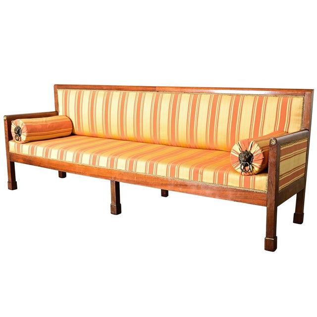 Orange French 19th Century Massive Directoire Settee For Sale - Image 8 of 16