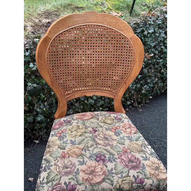 White Wood Furniture Cane Back Farmhouse Chairs - Set of 4 For Sale In New York - Image 6 of 12