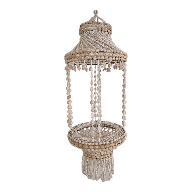 Hanging Plant Holder Shell Tiered Coastal Seashell For Sale
