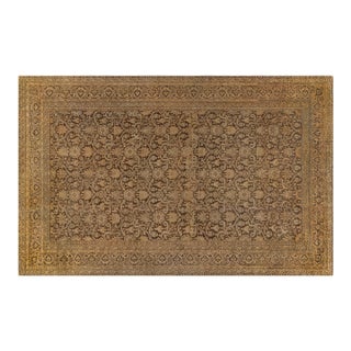 Vintage Indian Amritsar Botanic Handmade Wool Carpet For Sale
