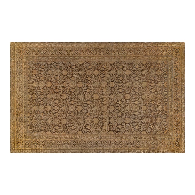 Vintage Indian Amritsar Botanic Handmade Wool Carpet For Sale