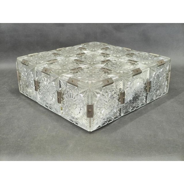 Czech Cut Glass Flush Mount by Kamenický Šenov 1970s For Sale - Image 9 of 11
