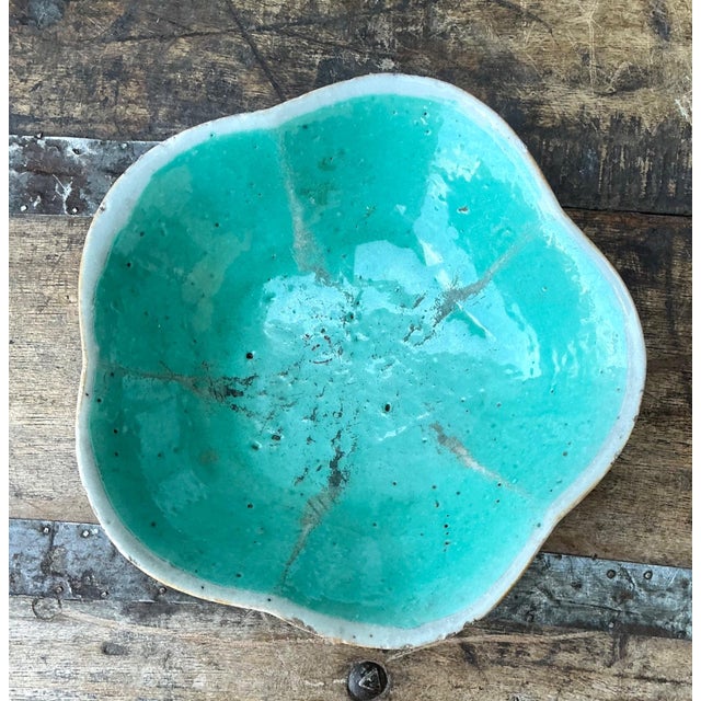 Vintage Asian Scalloped Floral Bowl For Sale - Image 10 of 17