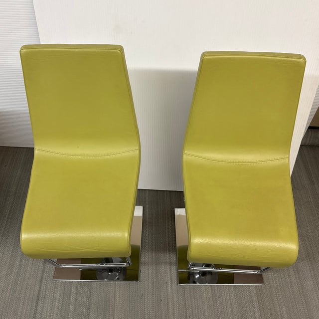 Karim Rashid for Bonaldo Adjusting Skipping Bar Stools, Chartreuse For Sale - Image 10 of 12