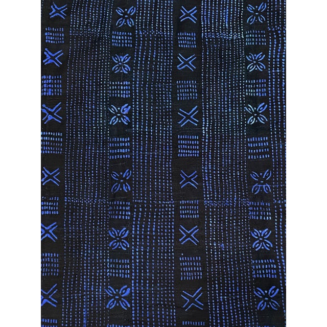 1980s Ine Indigo Cloth - Mossi Tribe Burkina Faso 59" H by 54" W For Sale - Image 5 of 8
