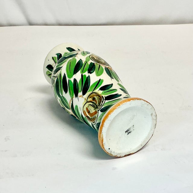 1950s Vintage Mediterranean Italian Style Hand Painted Olive Motif Vase. For Sale - Image 10 of 11