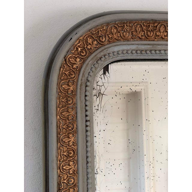 Cream Antique French Louis Philippe Mirror – Cream and Gold, Late 19th Century For Sale - Image 8 of 10