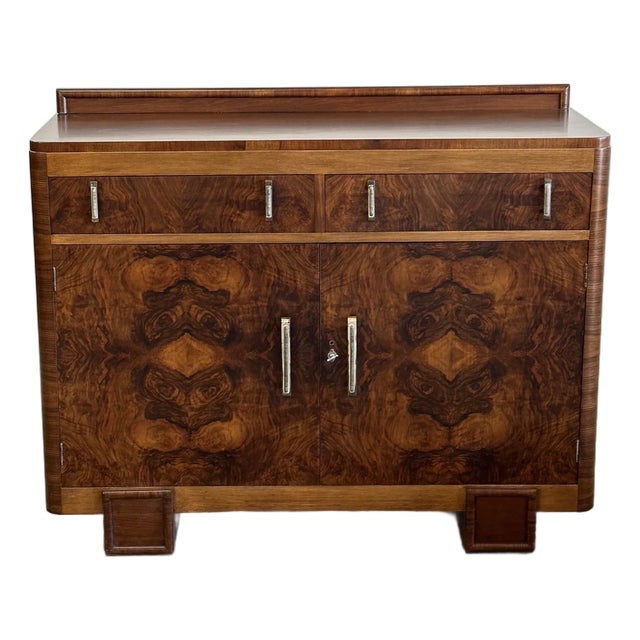 1940s Art Deco Compact Buffett Credenza For Sale
