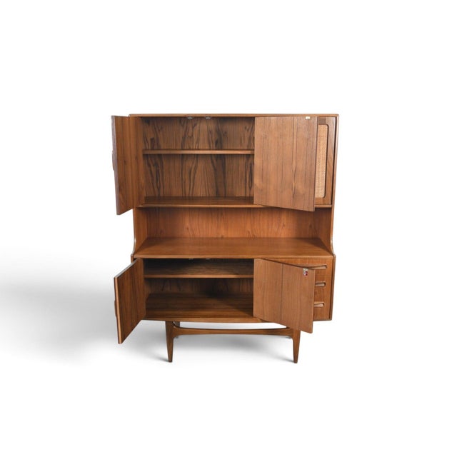 Mid 20th Century Tall G Plan Fresco Teak + Cane Credenza / Sideboard For Sale - Image 12 of 13