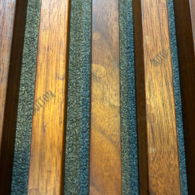 1960s Mid Century Brass + Walnut Slat Bench by Hugh Acton For Sale - Image 9 of 11