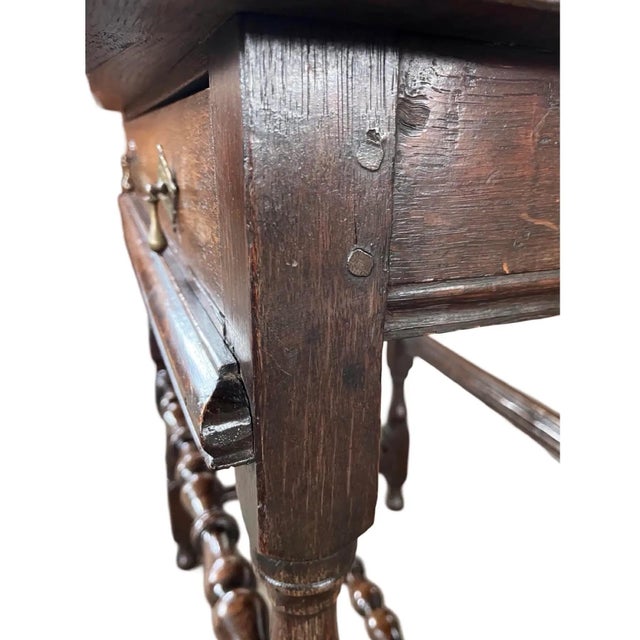 Early 18th Century Jacobean Side Table, Hand-Carved Oak, England For Sale - Image 6 of 12