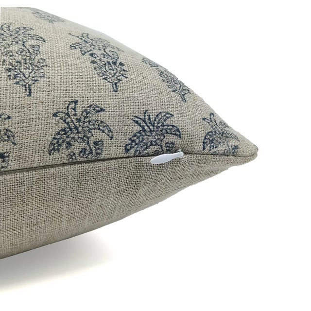 Fabdivine Block Print Decorative Throw Pillow Cover 16x16 Inch Khajur Butta For Sale - Image 4 of 5