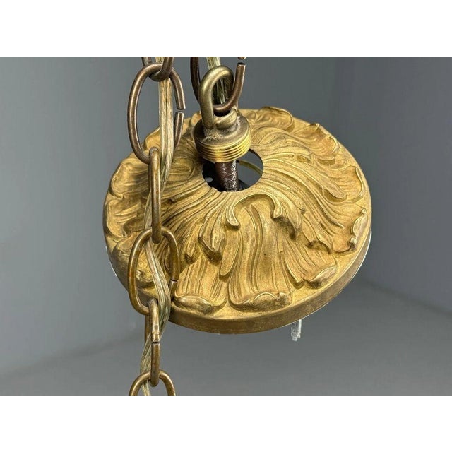 Rococo Style, Leaf and Vine Chandelier, Dore Bronze, Italy, 1920s For Sale - Image 13 of 13