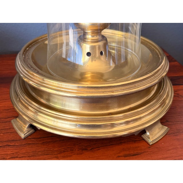 1970s Pair of Brass and Glass Chapman Hurricanes For Sale - Image 9 of 11