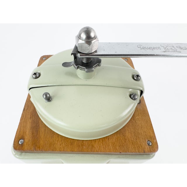 Vintage Peugeot Frères French Coffee Grinder in Sage Green, Mid-20th Century For Sale - Image 10 of 14