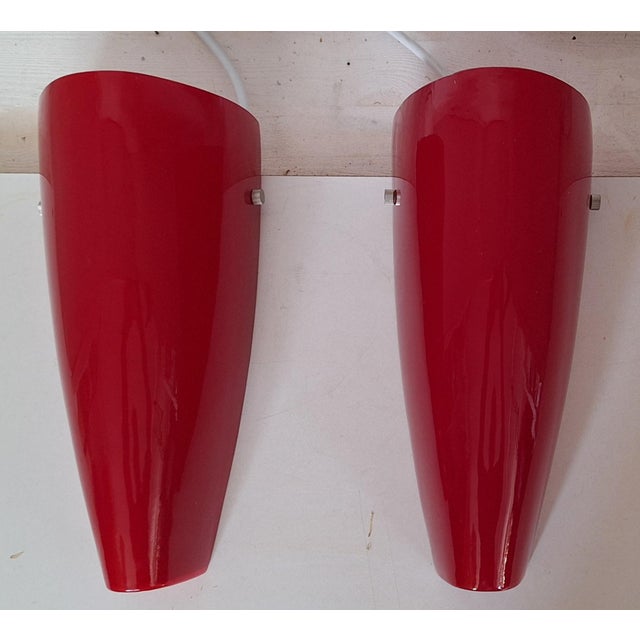 Vintage Wall Lamps in Red Glass from Trio Leuchten, 2010s, Set of 2 For Sale - Image 6 of 10