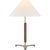 Transitional Ray Booth by Visual Comfort Signature Amaya 20" Table Lamp in Polished Nickel and Walnut with Linen Shade For Sale - Image 3 of 3