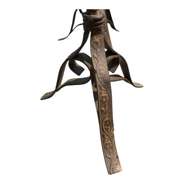Pair of Mid-Century Wrought Iron Jardinière Plant Stands, Mediterranean Style For Sale - Image 9 of 12