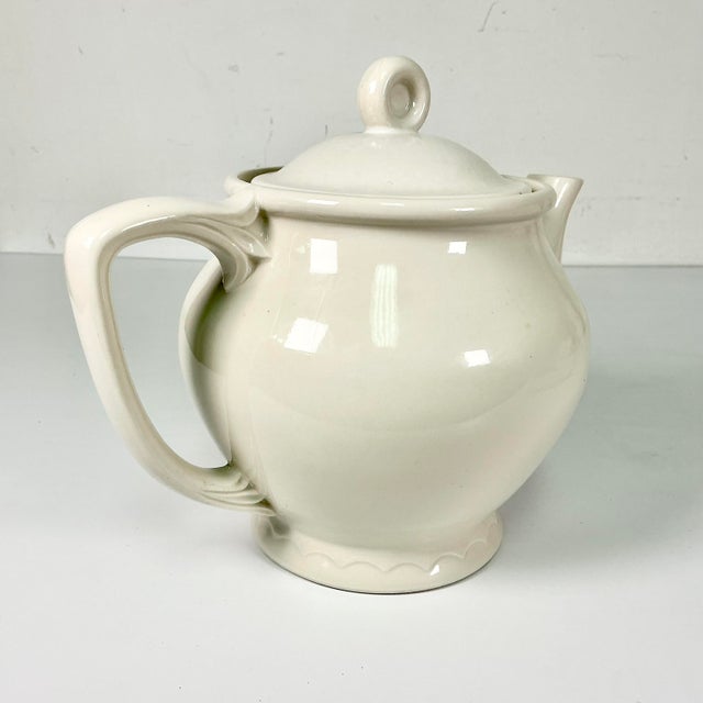 1931 Vintage Farmhouse Boho Chic Art Deco Porcelier Vitreous Large Tea Pot, 8 Cup For Sale - Image 9 of 14