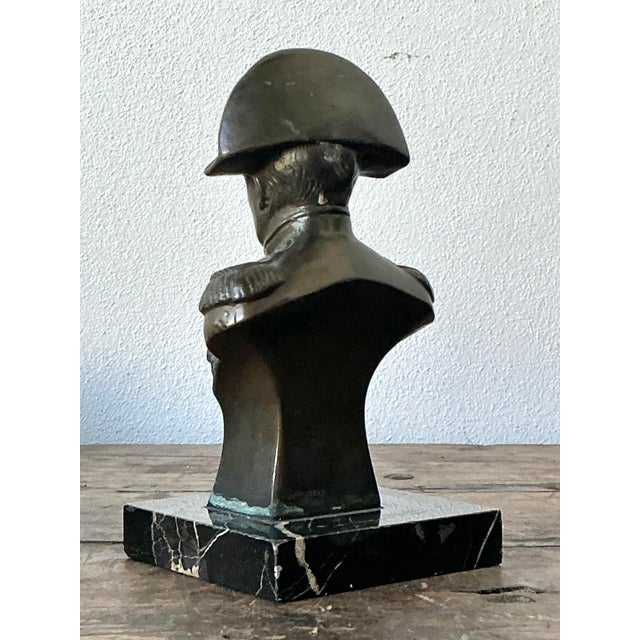 Metal Vintage Patinated Bronze Bust of Napoleon For Sale - Image 7 of 12