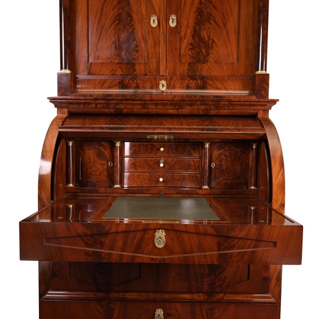 Vintage Cylinder Secretaire with Attachment For Sale - Image 15 of 18