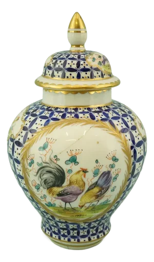 Antique Rococo Porcelain Potiche Vase, 1700s