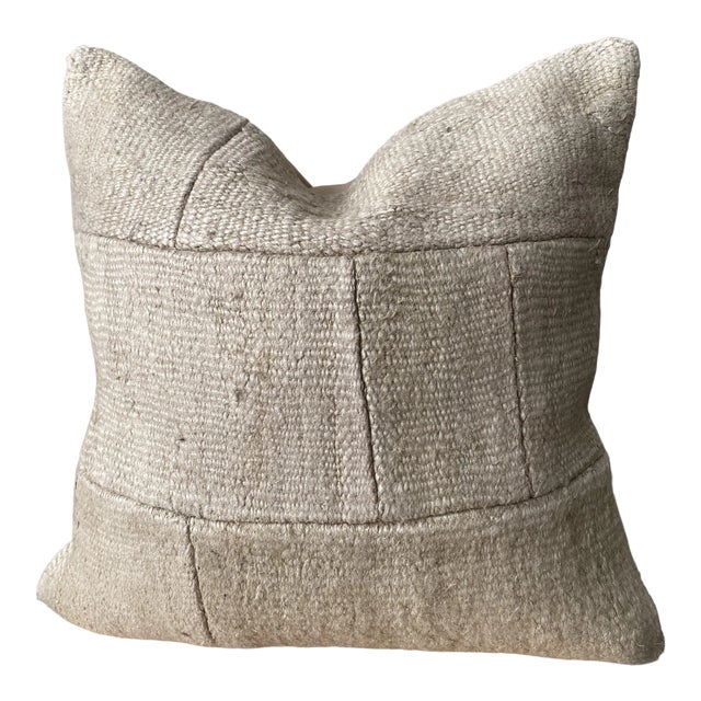 Vintage Turkish Hemp Patchwork Pillow Cover For Sale