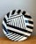 Ivory Vintage Geometric Lacquer Decorative Tray For Sale - Image 8 of 12