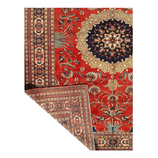 Traditional Rust Persian Antique Tabriz 9'11'' X 13 For Sale - Image 3 of 5